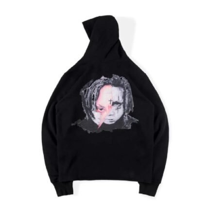 Black Angel Spider Hoodie 555, showcasing a stylish and edgy design for a comfortable and trendy addition to your casual wardrobe.